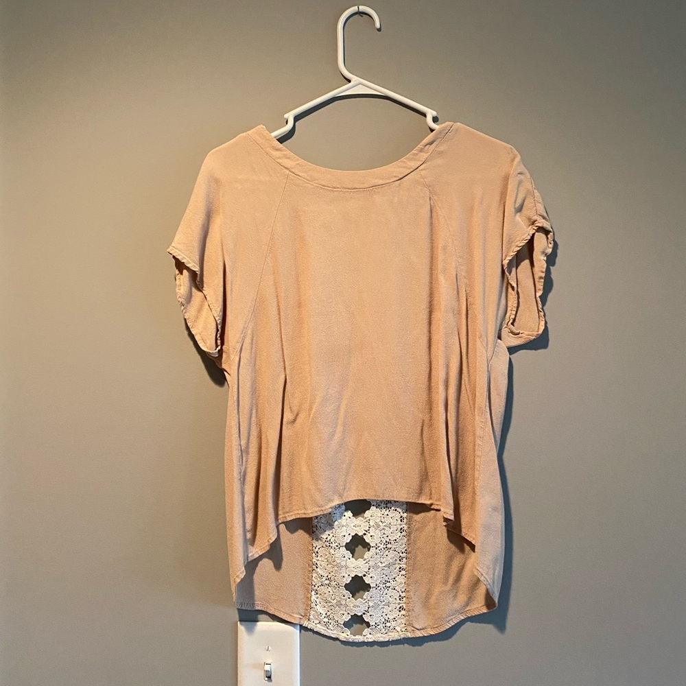 Cute light brown top with open back